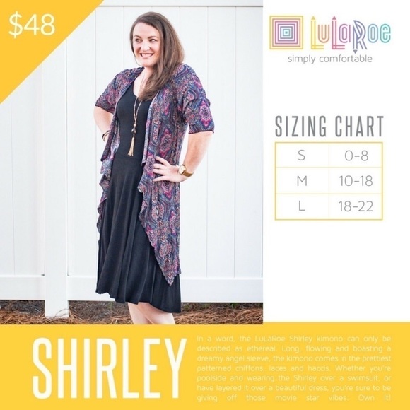 New - LULAROE Shirley Geometric Print Open Front Sheer Kimono - Size Small (0-8) - Picture 6 of 6